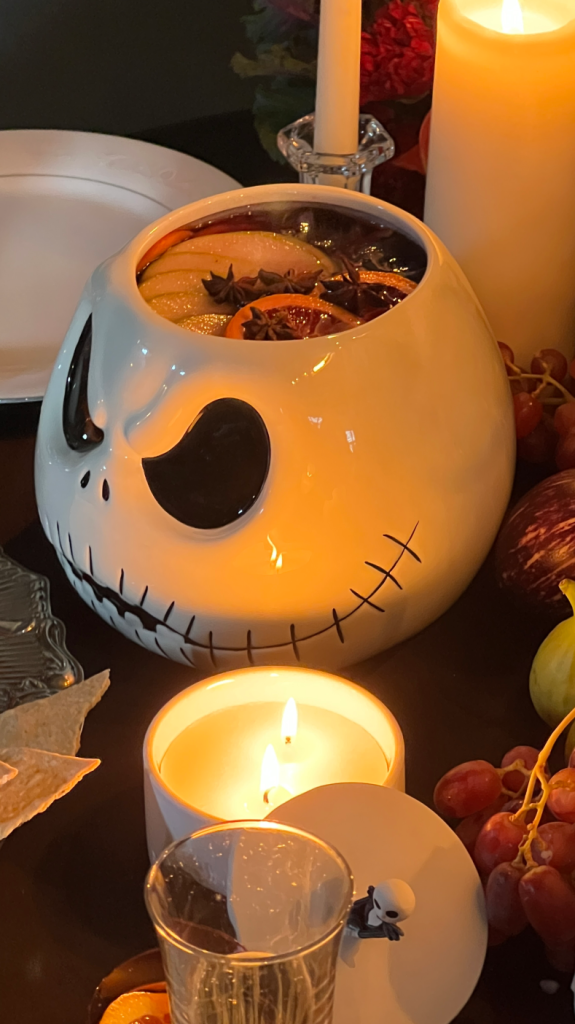 Spooky candlelit halloween scene